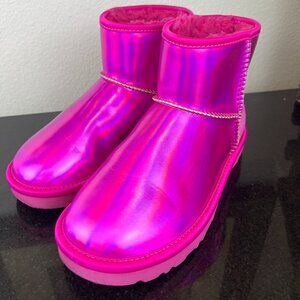 UGG Australia Classic Mini Boots Women's Holographic Hot Pink Size 5